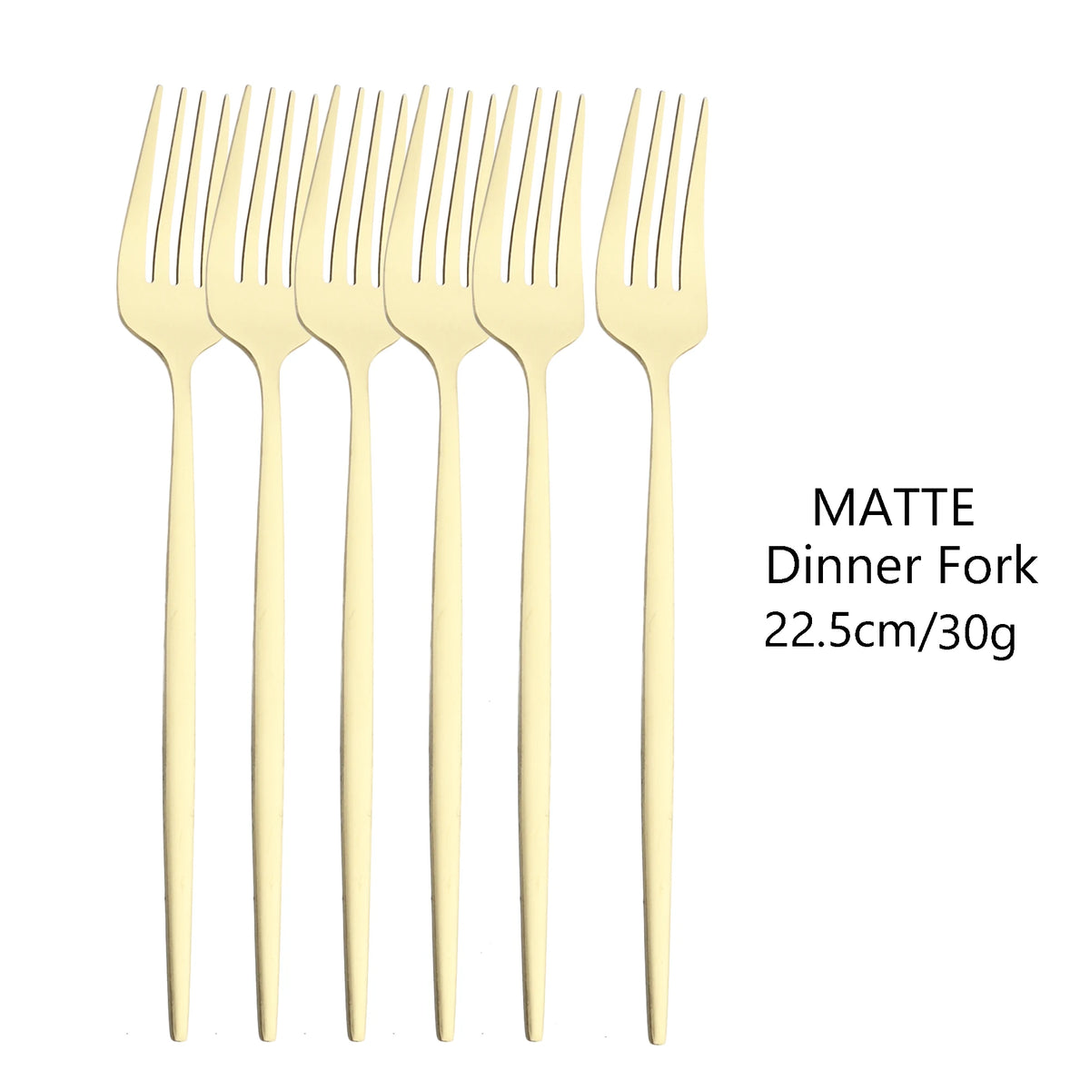 KNGZI 6Pcs Matte Stainless Steel Dinner Fork Set &ndash; Eco-Friendly Design Champagne
