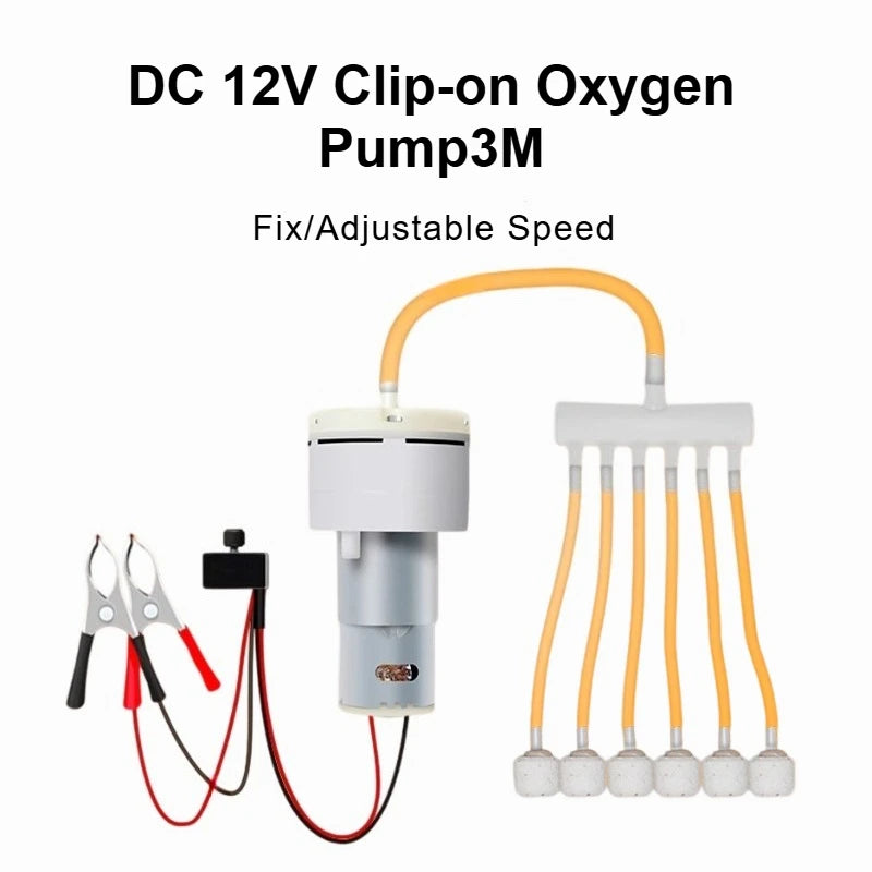 DC 12V Clip-On Oxygen Pump &ndash; High Power Aquarium Aerator
