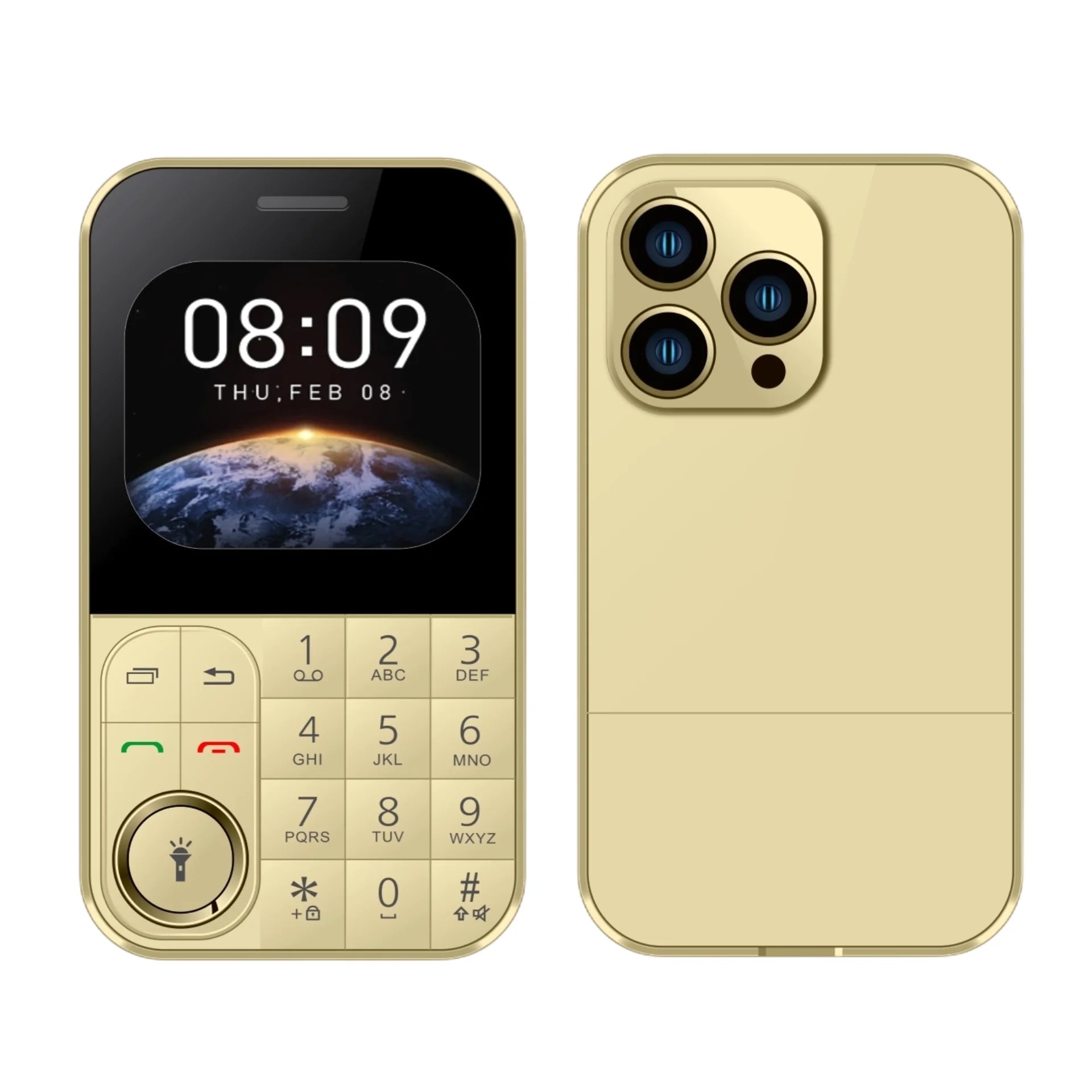 Super Slim Card Mobile Phone &ndash; Dual SIM and Big Button Gold / Standard