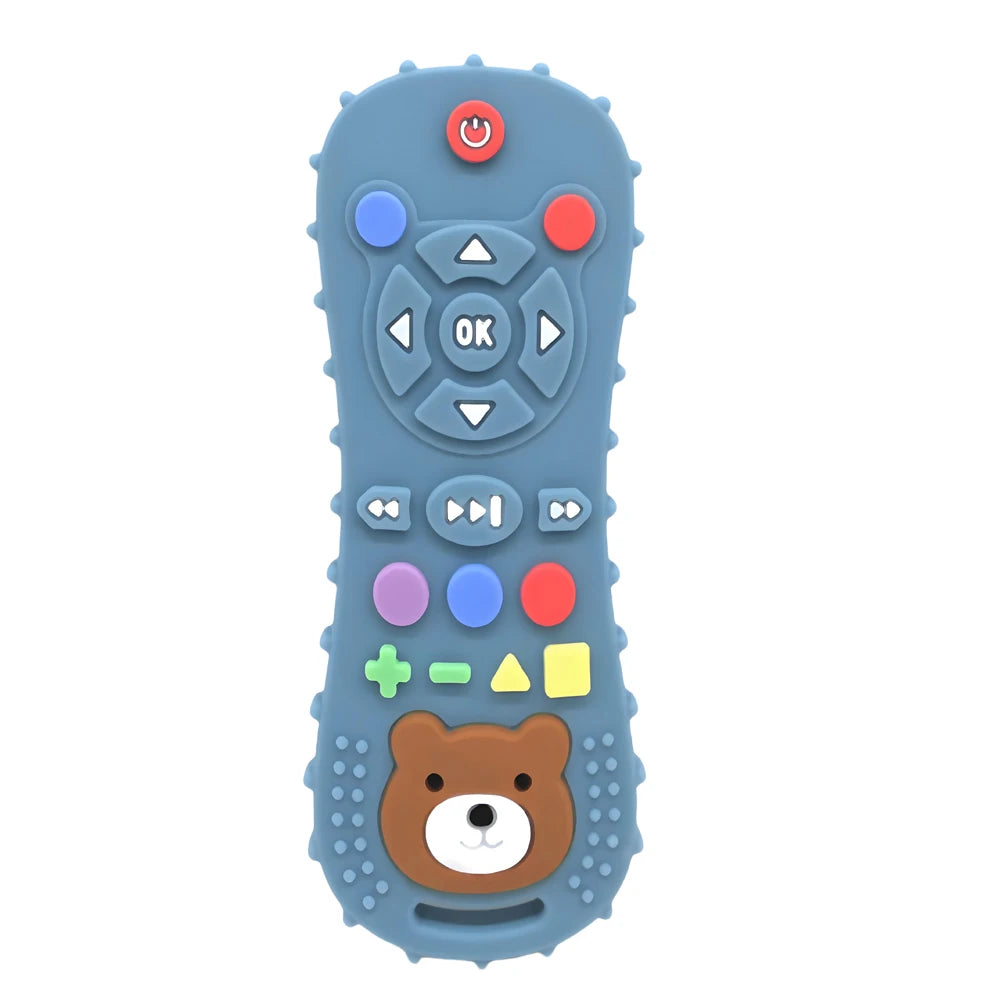 Baby Remote Control Teether &ndash; Safe Silicone Biting Toys 2025 Blue