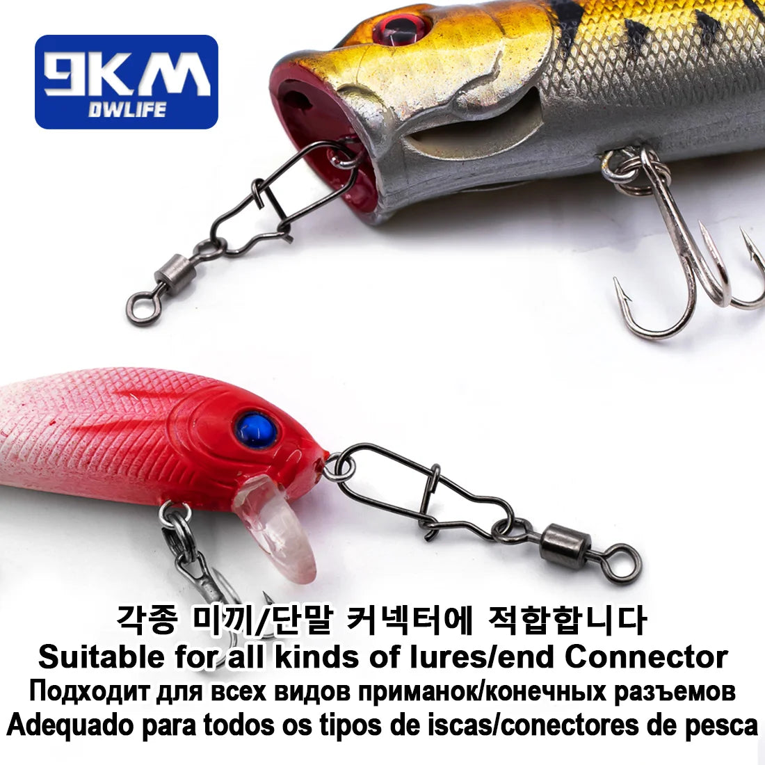 Duo-Lock Snap Swivels - Premium Stainless Steel Fishing Connectors | 50-200 Pieces