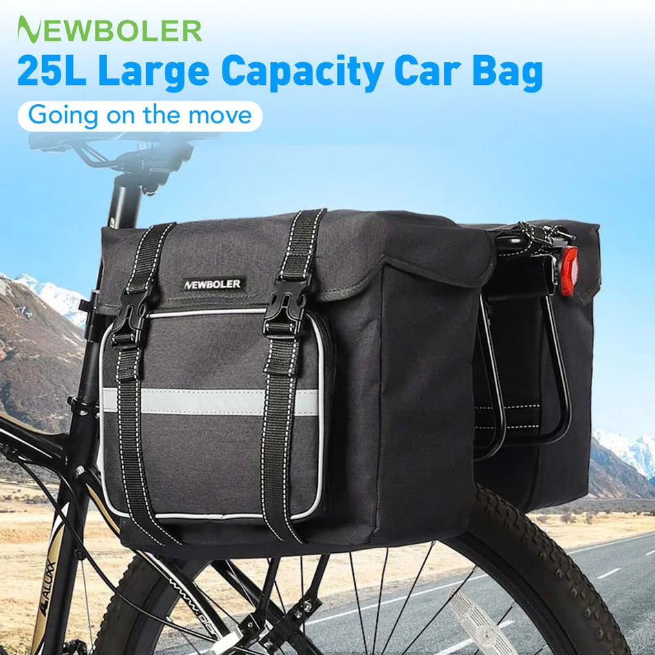 25L Large Capacity Bicycle Panniers For Rear Rack, Rainproof