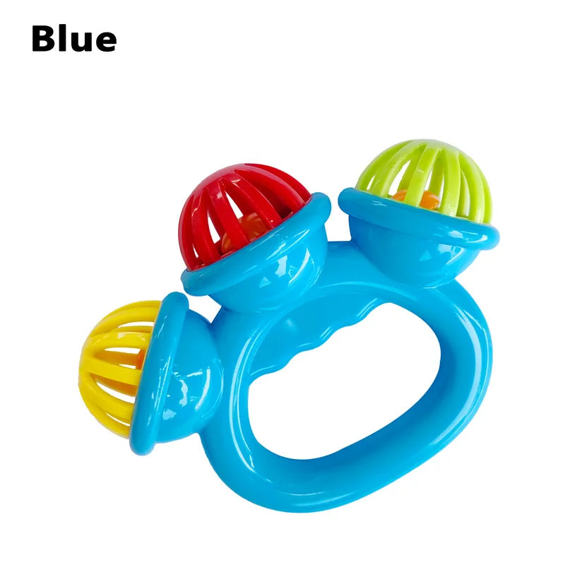 Geometric Shaped Rattle Toy for Infants - Soothing Sound for Newborns Blue