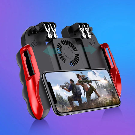 Smartphone Game Trigger Controller with Cooling Fan for FPS PUBG - iOS &amp; Android