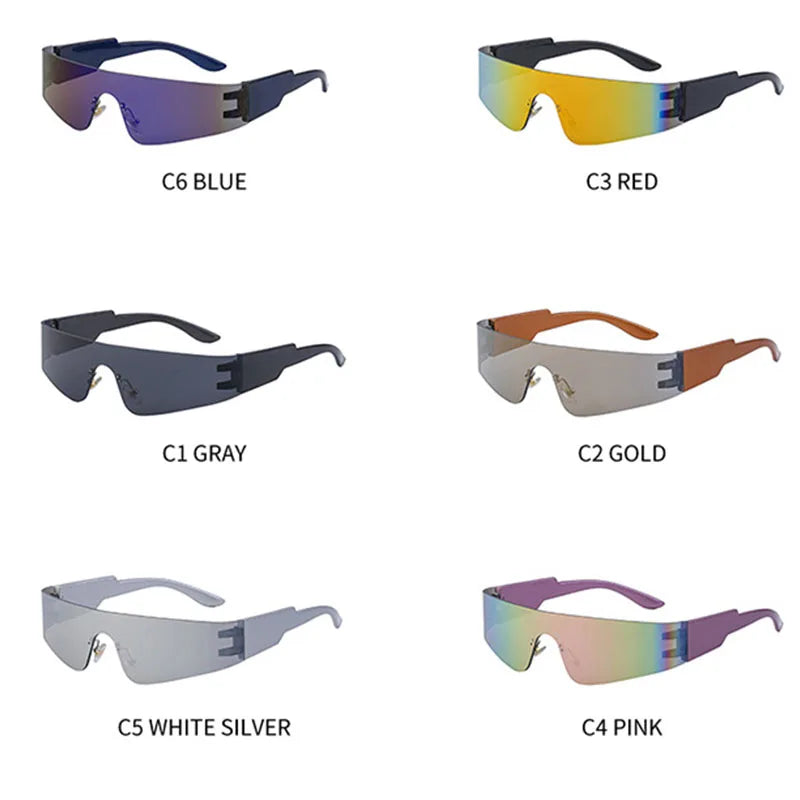 Trendy Cyberpunk Frameless UV400 Sports Sunglasses for Women