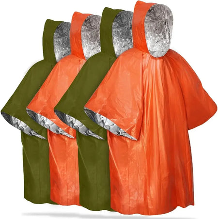 Emergency Rain Poncho &amp; Survival Blanket - Waterproof Gear for Outdoor Adventures
