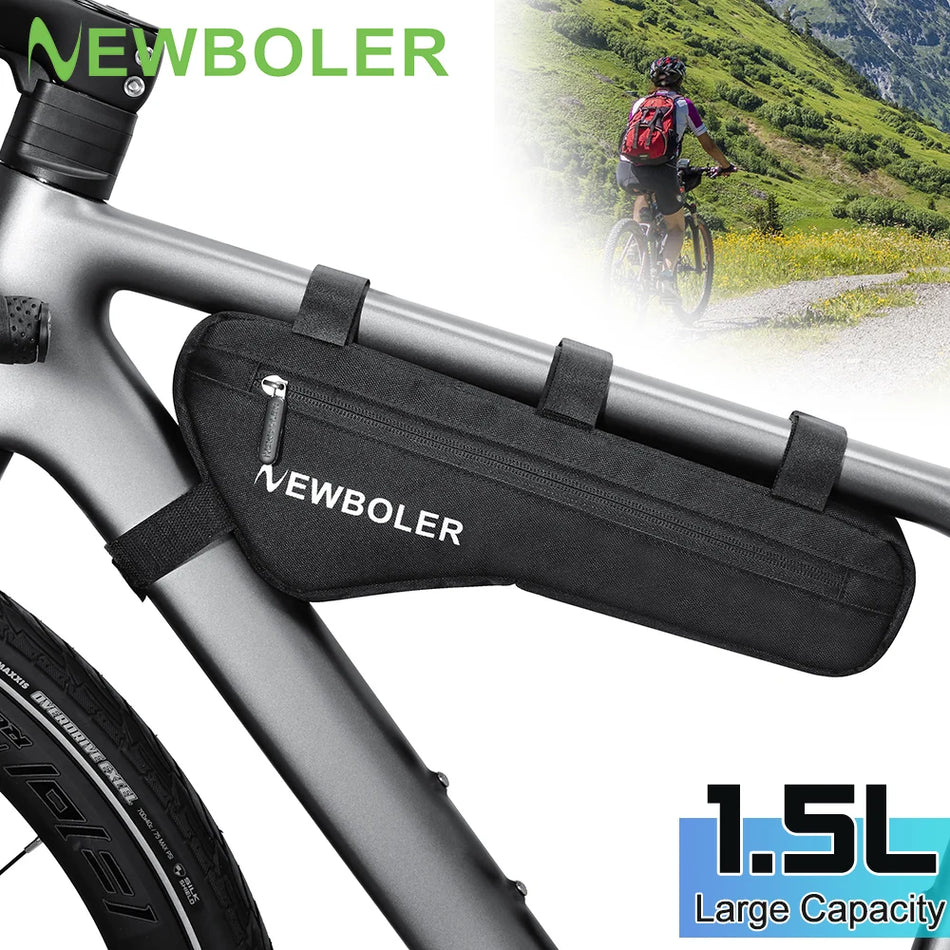 Bicycle Triangle Bag With 1.5L High Capacity Polyester Storage
