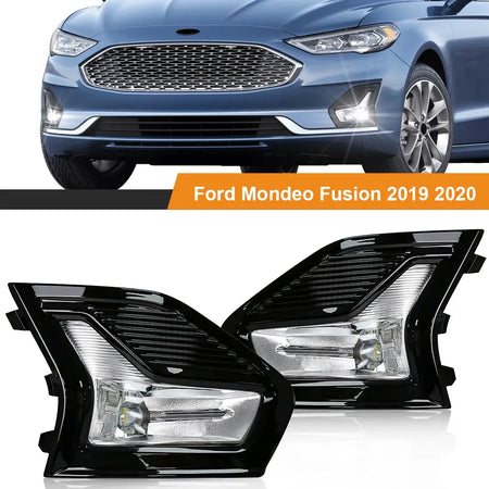 Led Fog Lamps For Ford Mondeo Fusion 2019 2020 Daytime Running Light DRL Car Front Driving Daylight Covers Frame Wire Switch 12V by InterCyprus Trading Ltd
