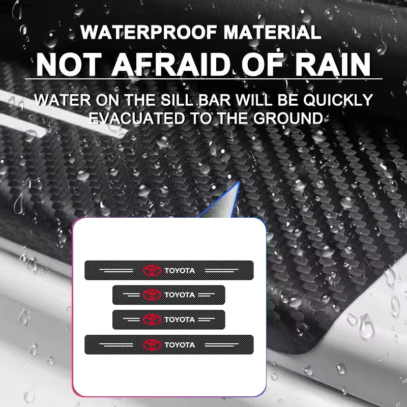 Προστατευτικά Ποδιών Πόρτας Αυτοκινήτου Toyota RAV4, Αυτοκόλλητα από Ανθρακονήματα, Εμπρός 60cm Πίσω 40cm, Περιλαμβάνει 4 Λωρίδες Ποδιών Πόρτας και Κομμάτι Πορτ-Μπαγκάζ