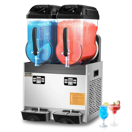 Commercial Slushy Machine Stainless Steel Dual 12L Tanks