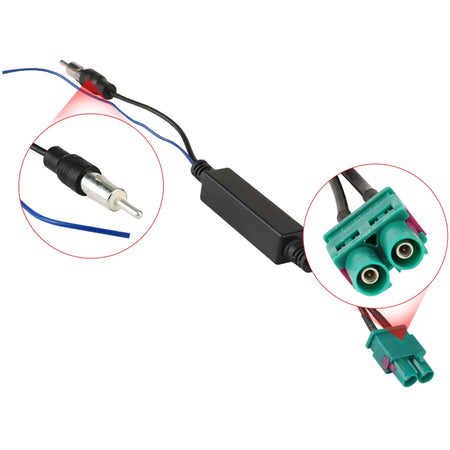AKAMATE For VW Radio Dual Antenna Adapter Cable &ndash; Dual