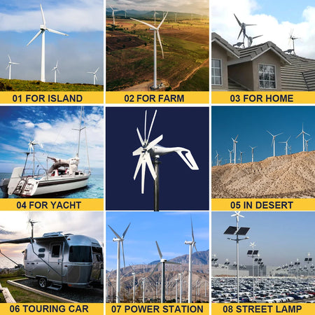 1000W Wind Turbine Generator with Solar Panel Power Supply Kit