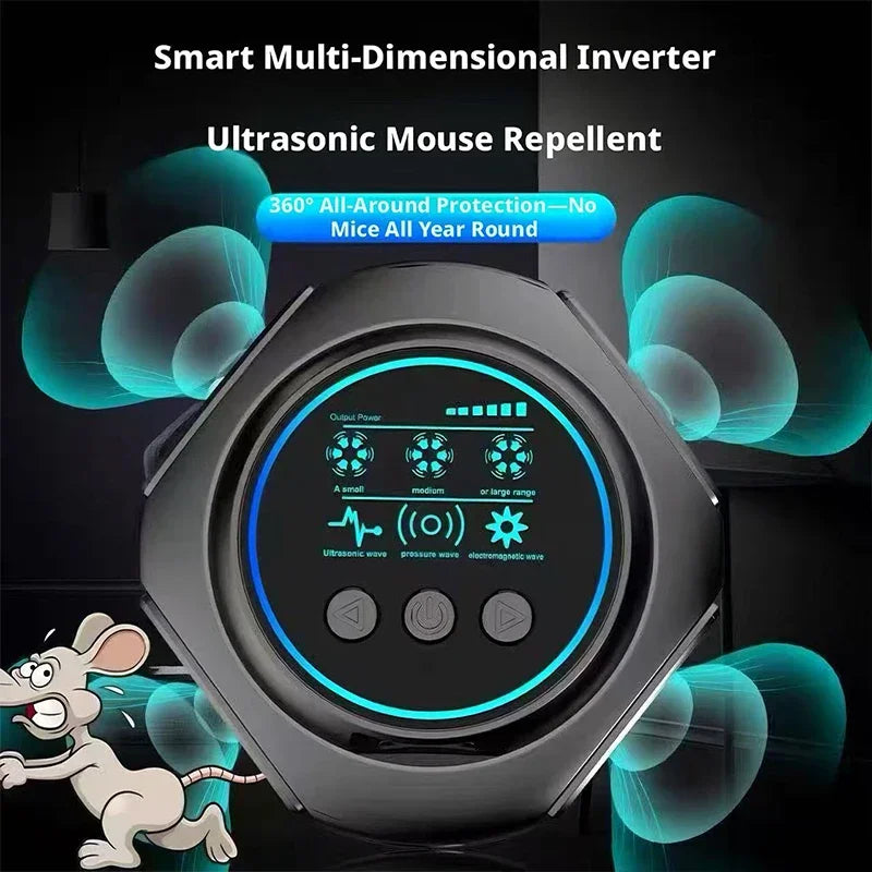 Ultrasonic Mouse Repeller for Indoor Use 360° Deterrent Rodent Excluder