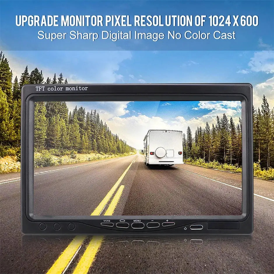 GreenYi 1080P 7" IPS Screen AHD Car CCTV Monitor With 2 Starlight Night Vision Reverse Backup Rear View AHD Camera by InterCyprus Trading Ltd