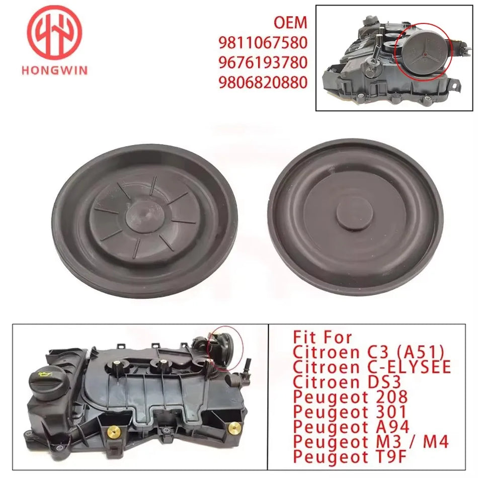 Membrana de la tapa de la válvula de ventilación del cárter del motor para Citroën/Peugeot C3/DS3