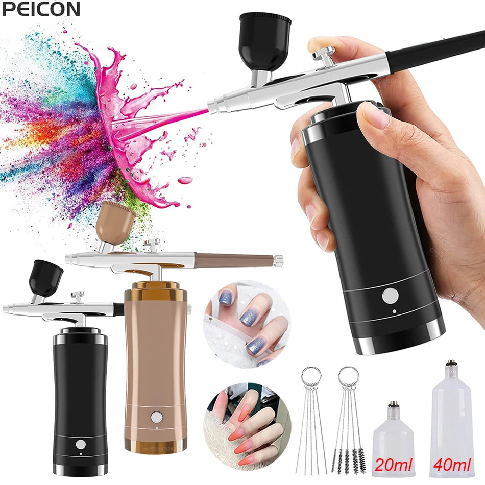 Airbrush Nail Kit With Portable Compressor For Nail Art And Crafts