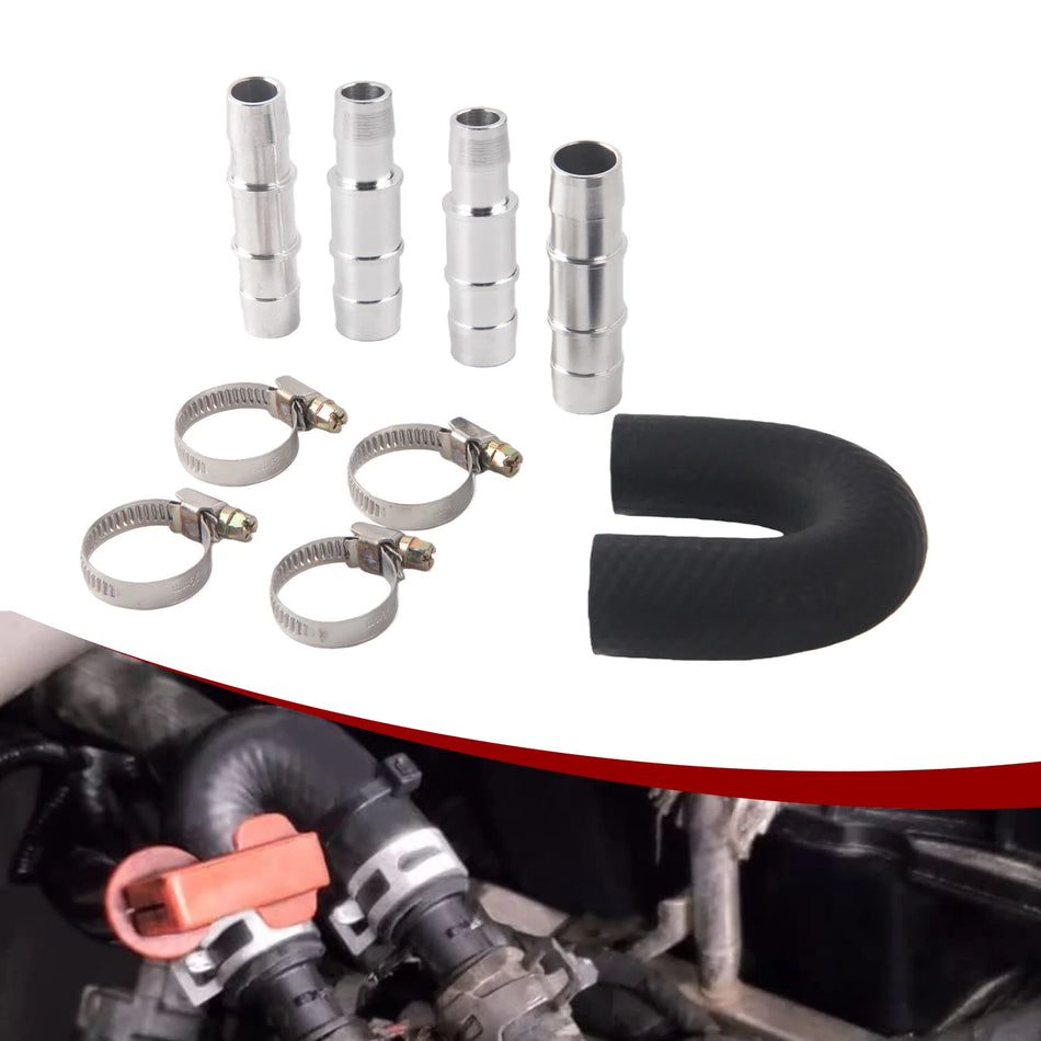 Kit de contournement du noyau de chauffage du moteur en aluminium avec tuyau de 5/8 et 3/4 pouce