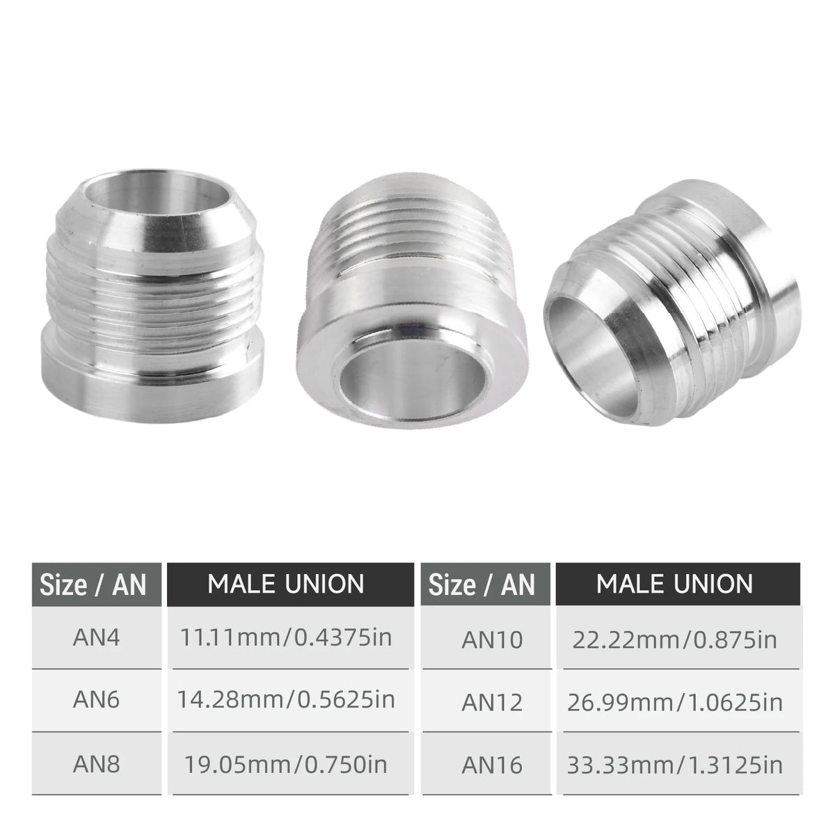 10 Piece Male Weld On AN Fitting Adapters for PTFE Fuel Line and Steel Tube by InterCyprus Trading Ltd