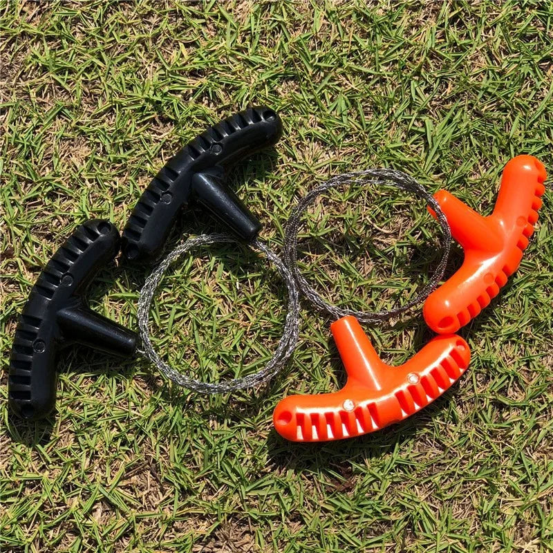 Portable Stainless Steel Wire Saw with Finger Handle for Outdoor Adventures