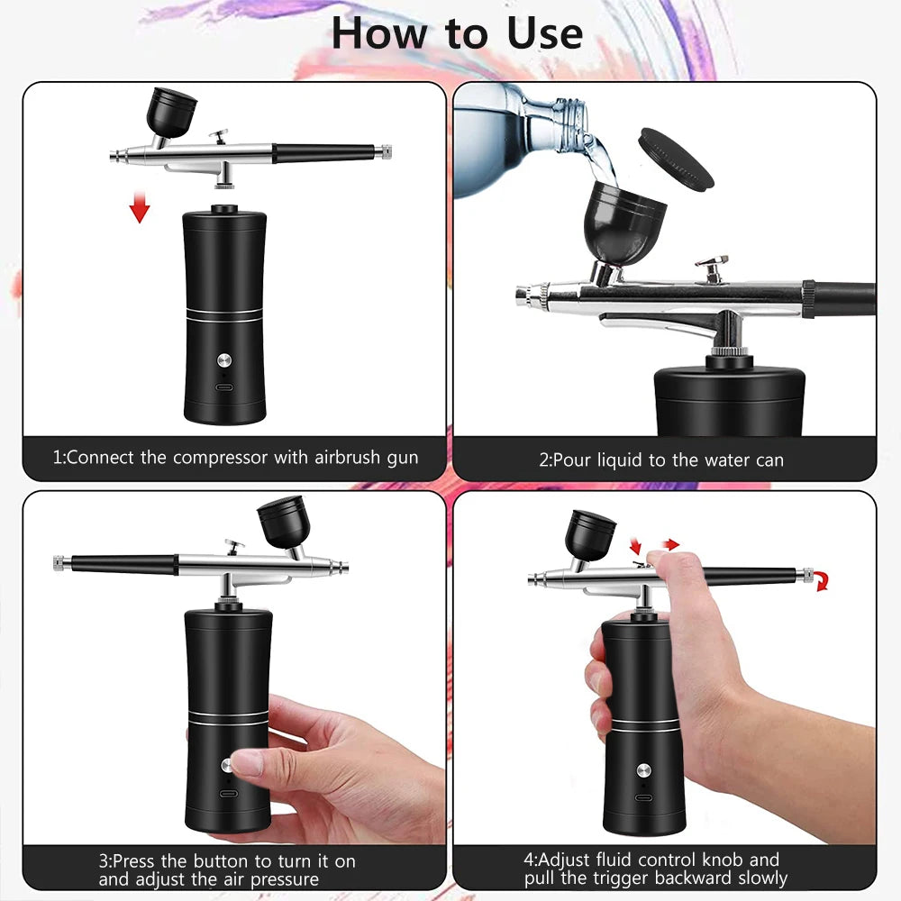 K5 Nail Art Airbrush &ndash; Cordless Portable Nail Art Sprayer
