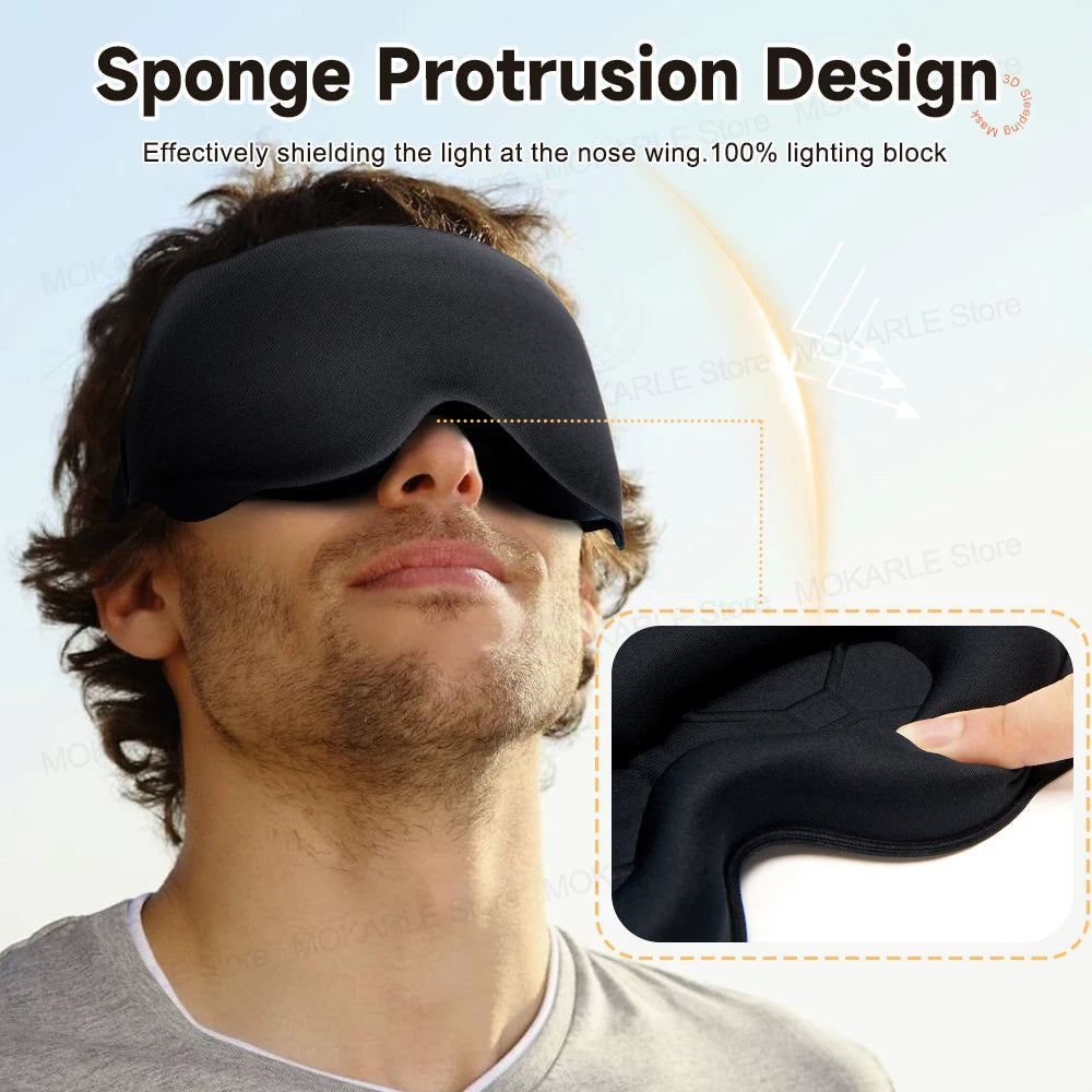 3D Sleeping Mask - Light Blocking, Soft Eye Mask for Travel &amp; Sleep