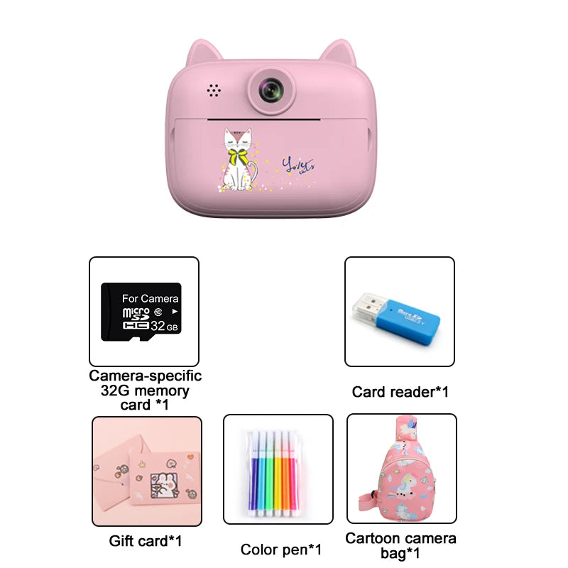 Kids Digital Video Camera For Girls Boys &ndash; Dual Cameras Pink- with Bag