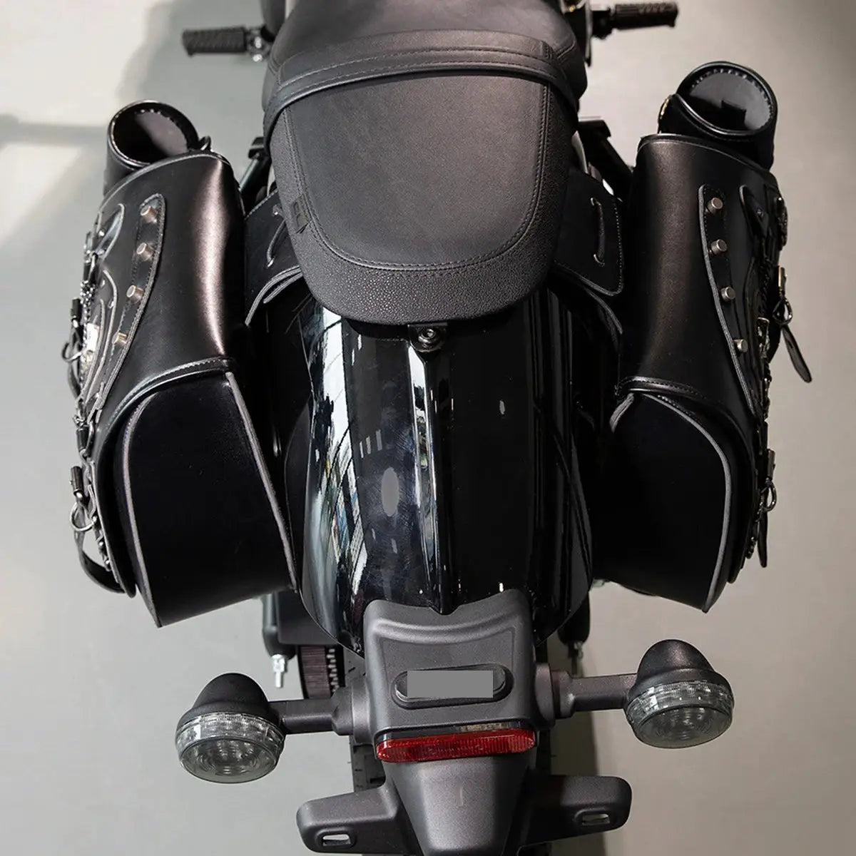 Universal Motorcycle Saddlebag Side Tool Luggage Storage Saddle Bags With Cup Holder and Lock for Harley Honda Suzuki Yamaha by InterCyprus Trading Ltd