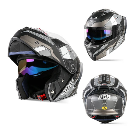 VGV Dual Lens Modular Flip Helmet for Ultimate Riding Safety