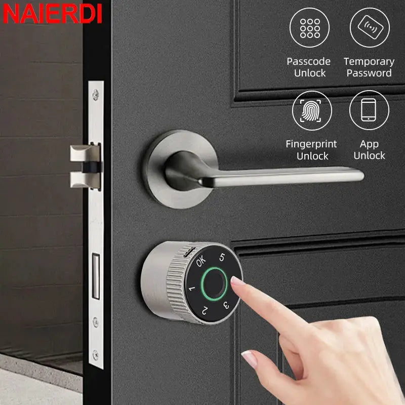 NAIERDI Smart Electronic Lock Cylinder Tuya App Fingerprint Password Unlock Upgrade for Mechanical Door Locks Security Home by InterCyprus Trading Ltd