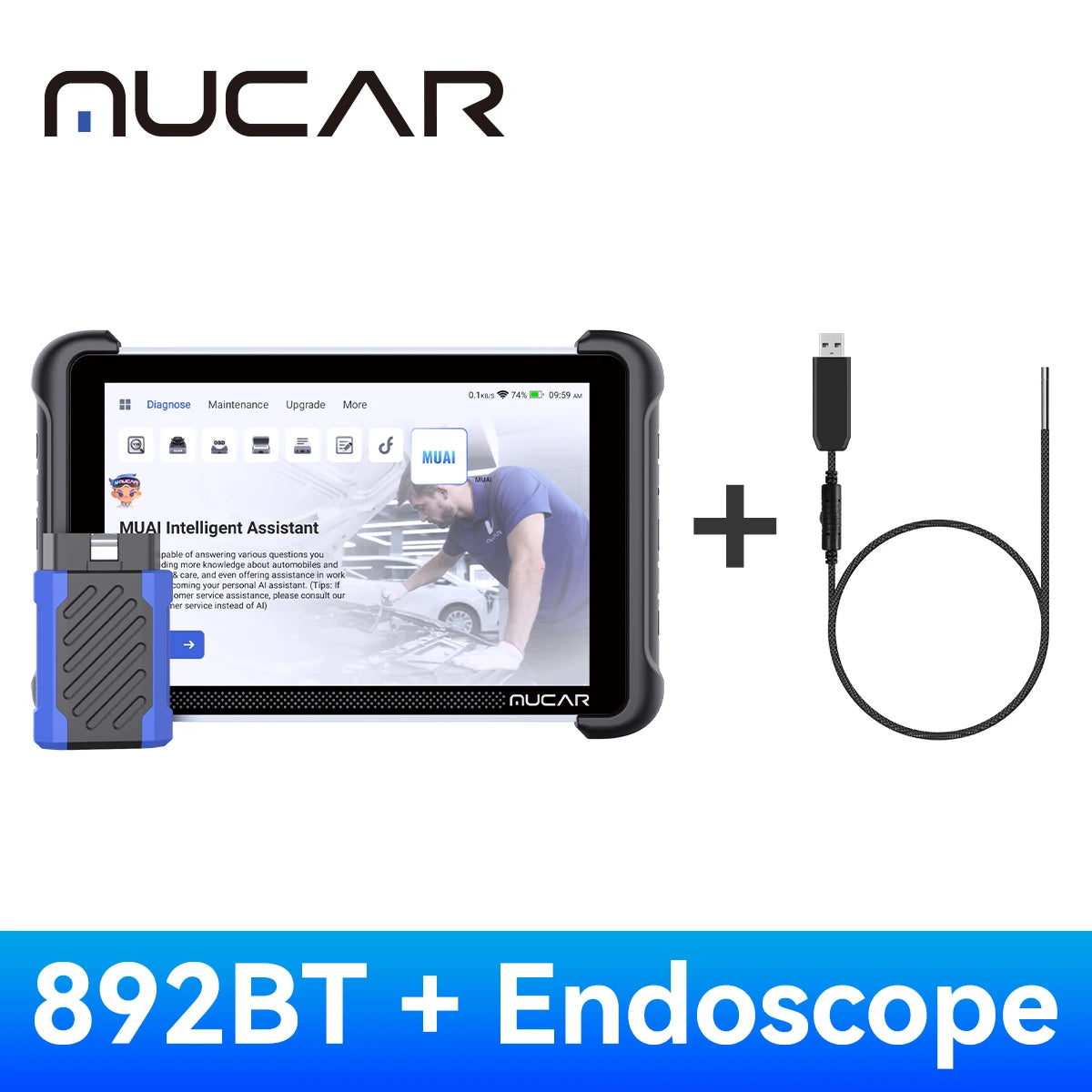 MUCAR 892BT &ndash; AI Assist Bi-Directional OBD2 Scanner Add Endoscope / brazil