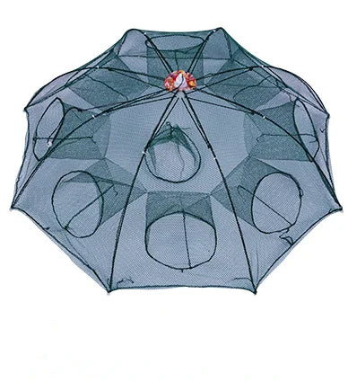 Portable Fishing Net: Foldable Nylon Fish Trap with 24 Holes