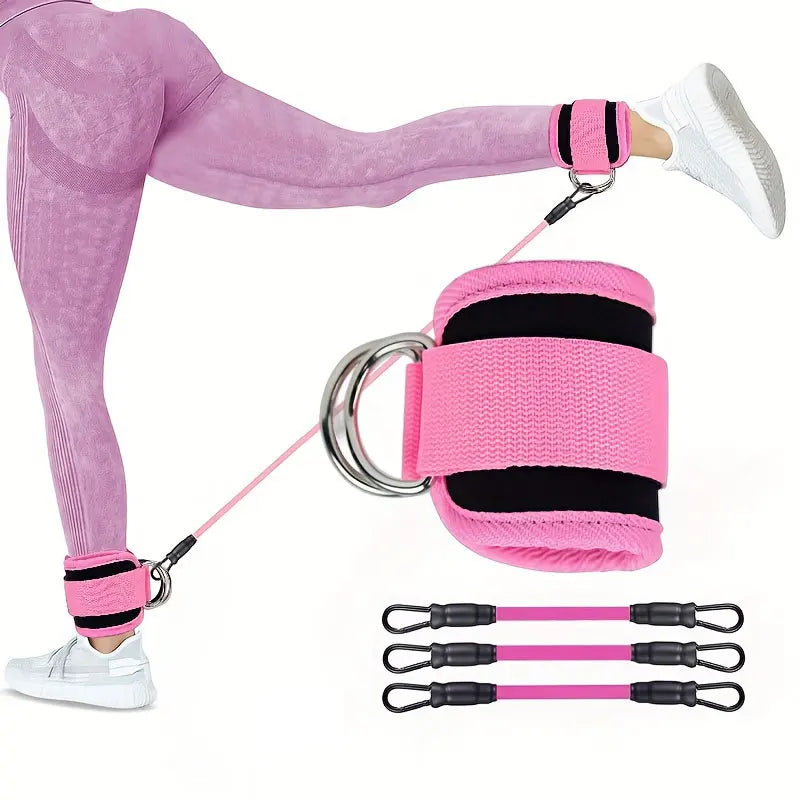 Ensemble de résistance pour les jambes de kickboxing, kit de fitness de 5 pièces avec boucle