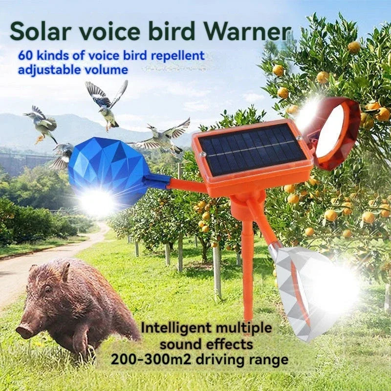 Solar-Powered 360&deg; Rotating Bird Repeller for Gardens and Orchards Default Title