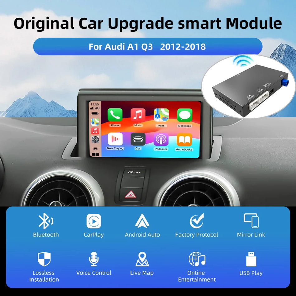 Audi A1 Q3 Ekran Yükseltme Dekoder Kutusu ile CarPlay ve Android Auto