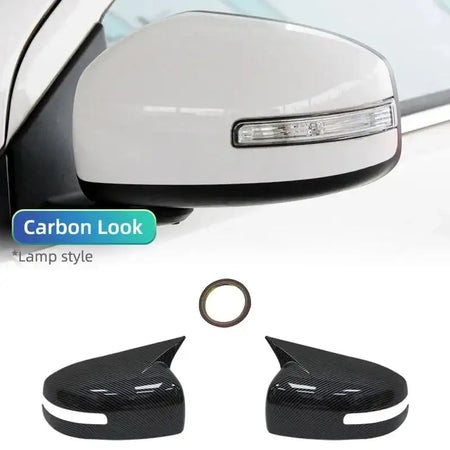 Carbon Fiber Mirror Cover Trim For Mitsubishi Lancer X 10 Carbon LooK