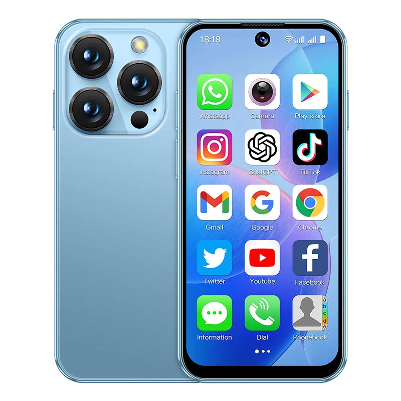 SOYES XS19 Mini Smartphone - Compact Android Phone Pro Blue