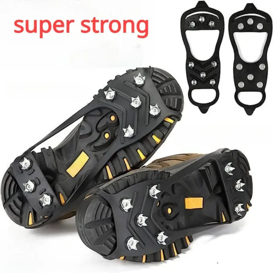 8 Teeth Anti-Slip Ice Gripper Spikes for Shoes M for EU30-40