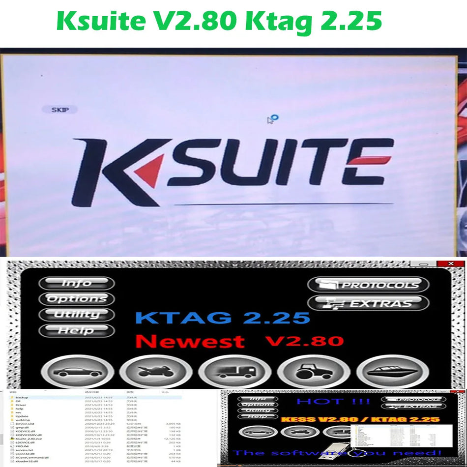 Ktag 2.25 и Ksuite 2.80 программное обеспечение ECU для KESS V2, исправление RSA, инструмент разблокировки