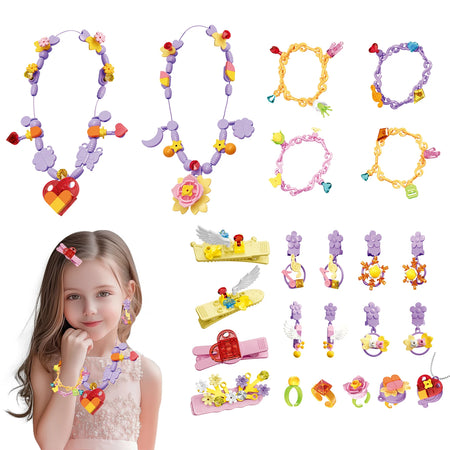 Coolplay Cartoon Princess Jewelry Set &ndash; Creative DIY Building Block Accessories 23pcs jewelry set