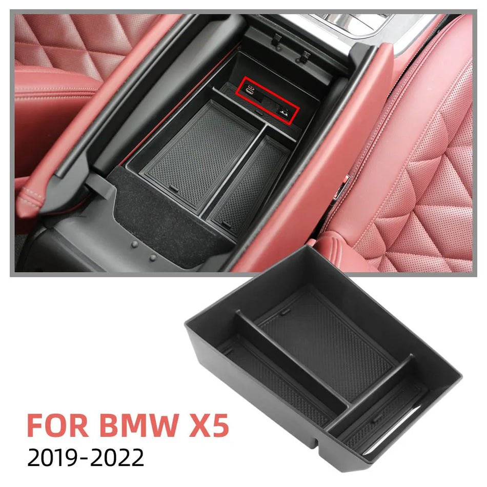 Κουτί αποθήκευσης υποβραχιόνιου BMW για X5 X6 X7, δίσκος οργάνωσης από ABS σιλικόνης