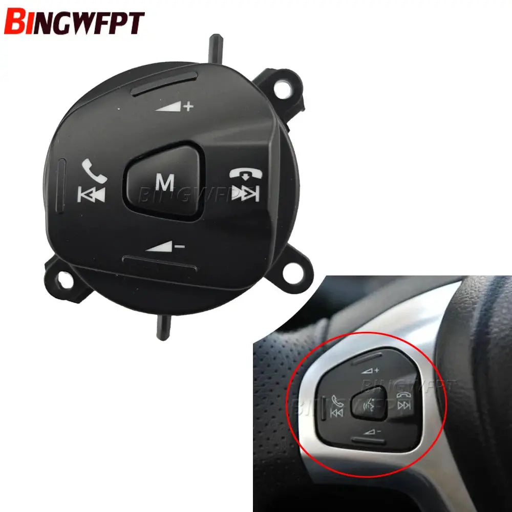 Steering Wheel Volume Control Switch Button Left With Backlight For Ford Fiesta MK7 MK8 Ecosport 2013 2014 2015 Car Accessories by InterCyprus Trading Ltd