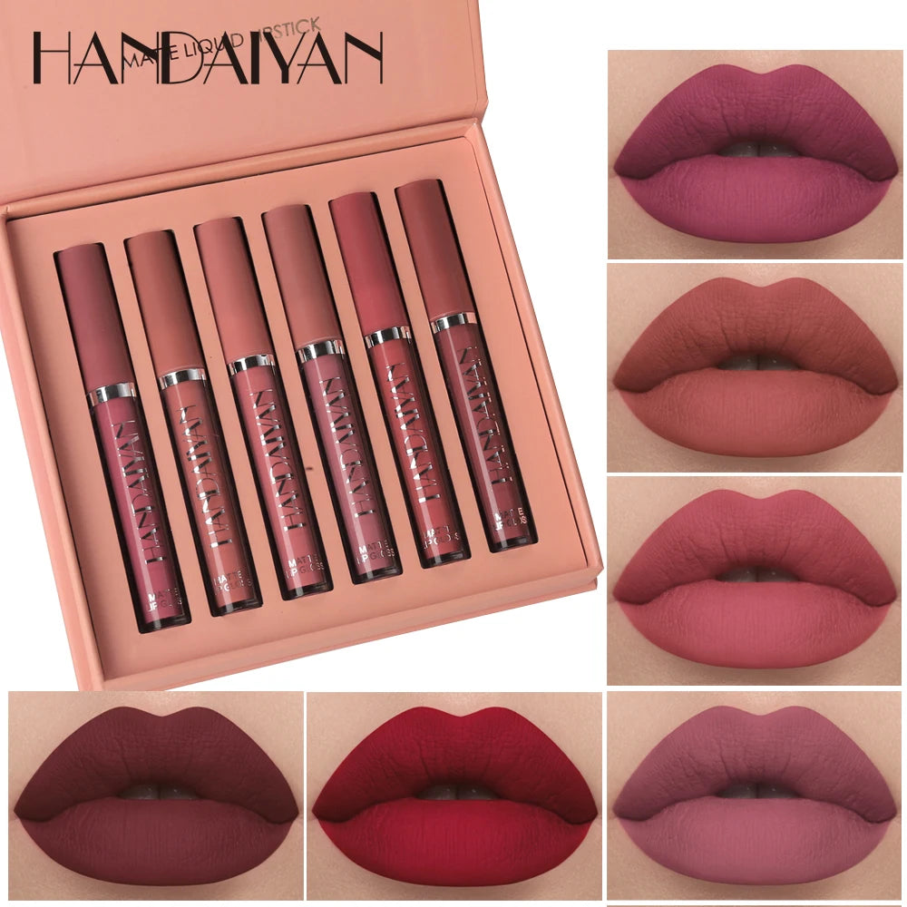 HANDAIYAN Set of 6 Long-Lasting Non-Stick Liquid Lipsticks