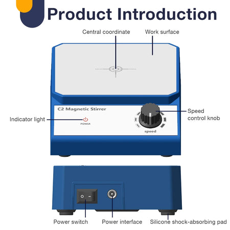 Magnetic Stirrer Mixer C2 &ndash; Adjustable Speed Up to 2500 RPM