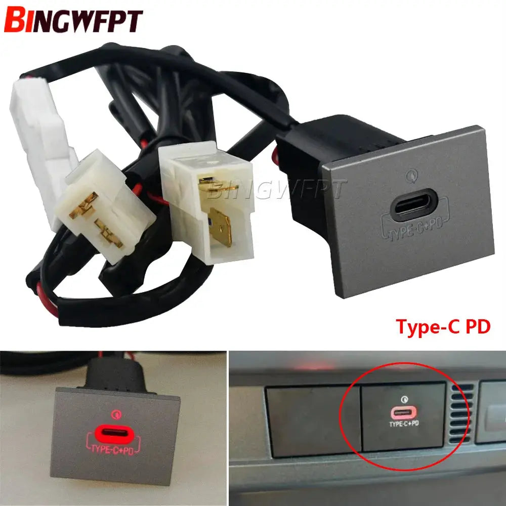 12V/24V Car USB Charger PD Quick Charge QC3.0 Auto Phone Charging Adapter Button For Ford Focus 2 MK2 2009 2010 2011 Accessories by InterCyprus Trading Ltd