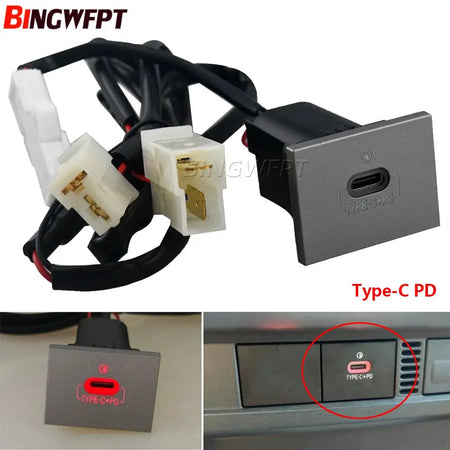 12V/24V Car USB Charger PD Quick Charge QC3.0 Auto Phone Charging Adapter Button For Ford Focus 2 MK2 2009 2010 2011 Accessories by InterCyprus Trading Ltd