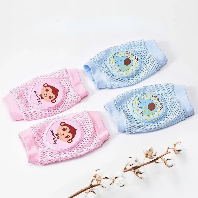 2 Pack Baby Knee Pads &ndash; Breathable Mesh Summer Protection Pink and Blue