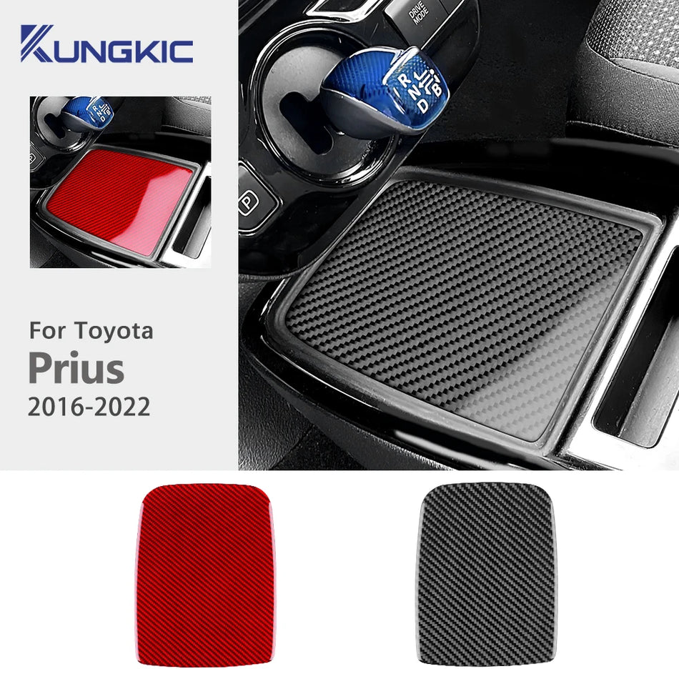 Finitura morbida in fibra di carbonio per console centrale per Toyota Prius XW50