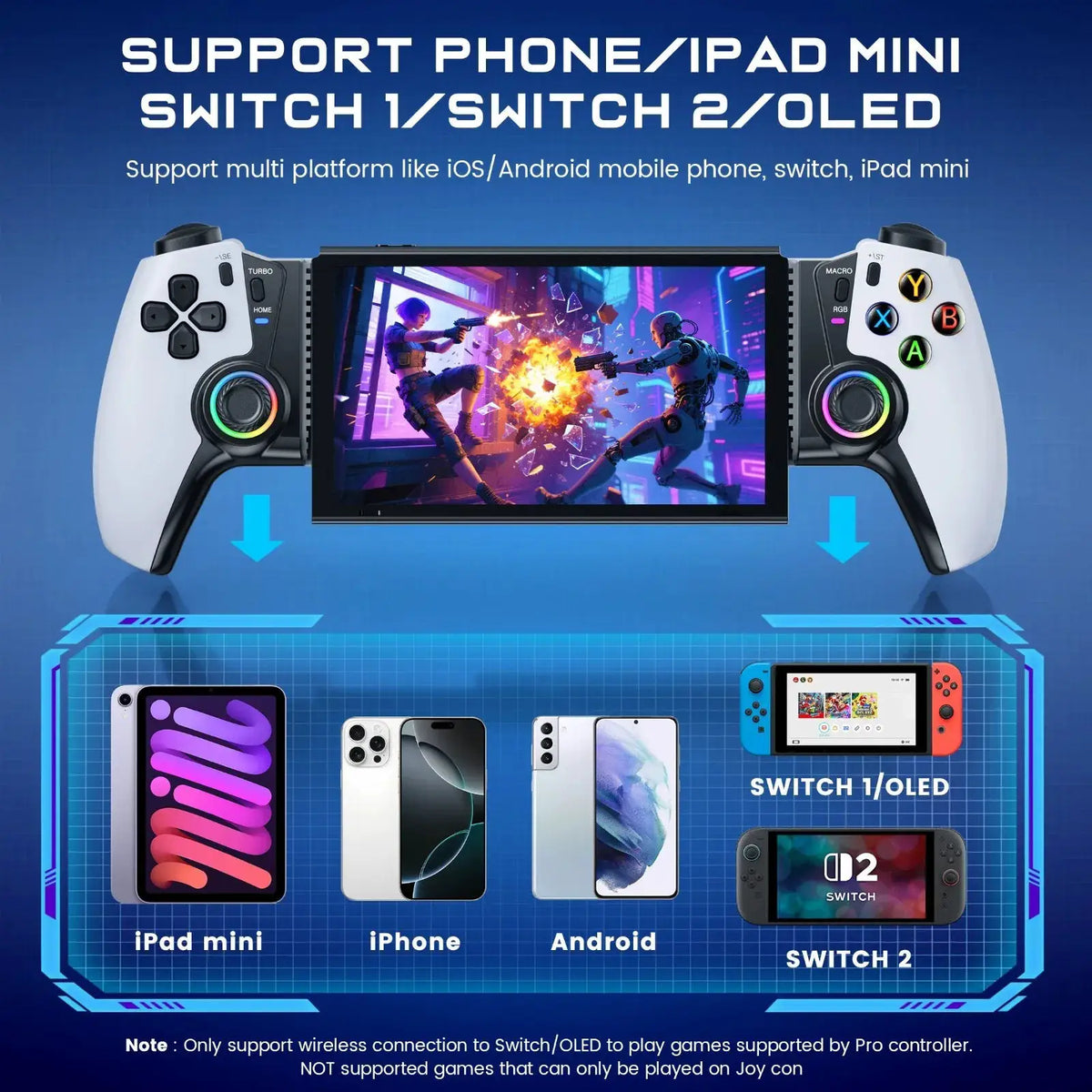BEBONCOOL MC500/MC5000 Wireless Handheld Hall Effect Gamepad Controller For Switch 1/Switch 2/Switch OLED by InterCyprus Trading Ltd