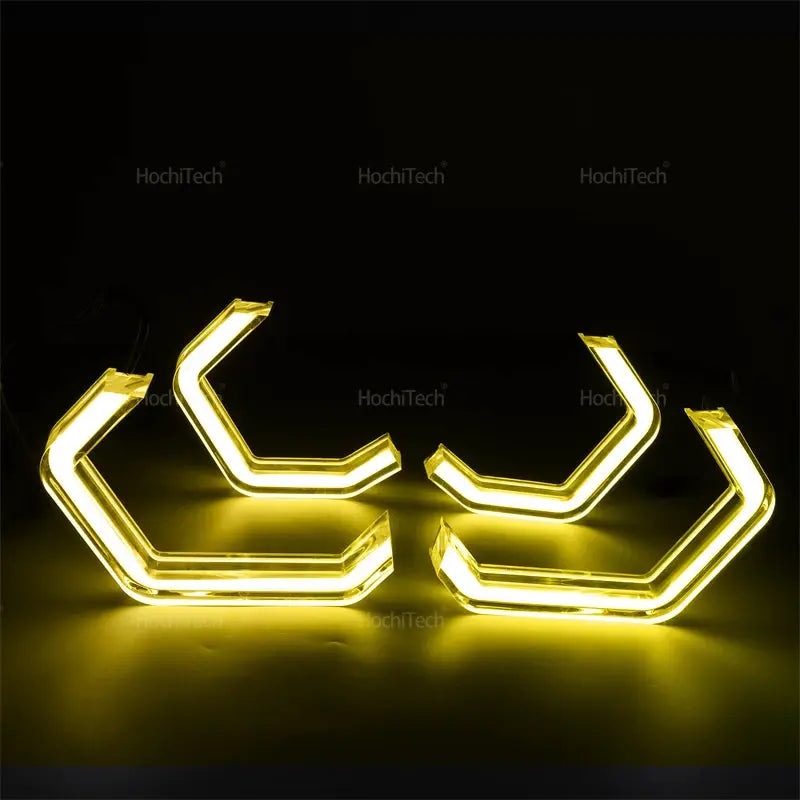 For Mazda 3 Mazda3 Axela BK Sedan 2003-2008Retrofit DTM M4 Style Lemon Yellow White Headlamp CSL Style Day Light Angel Eyes Kit by InterCyprus Trading Ltd