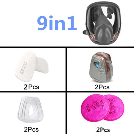 6800 Gas Mask &ndash; Anti-Fog Full Face Protection 9in1